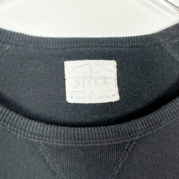 SITKA Black Crew Neck Sweatshirt Large - Picture 4 of 5